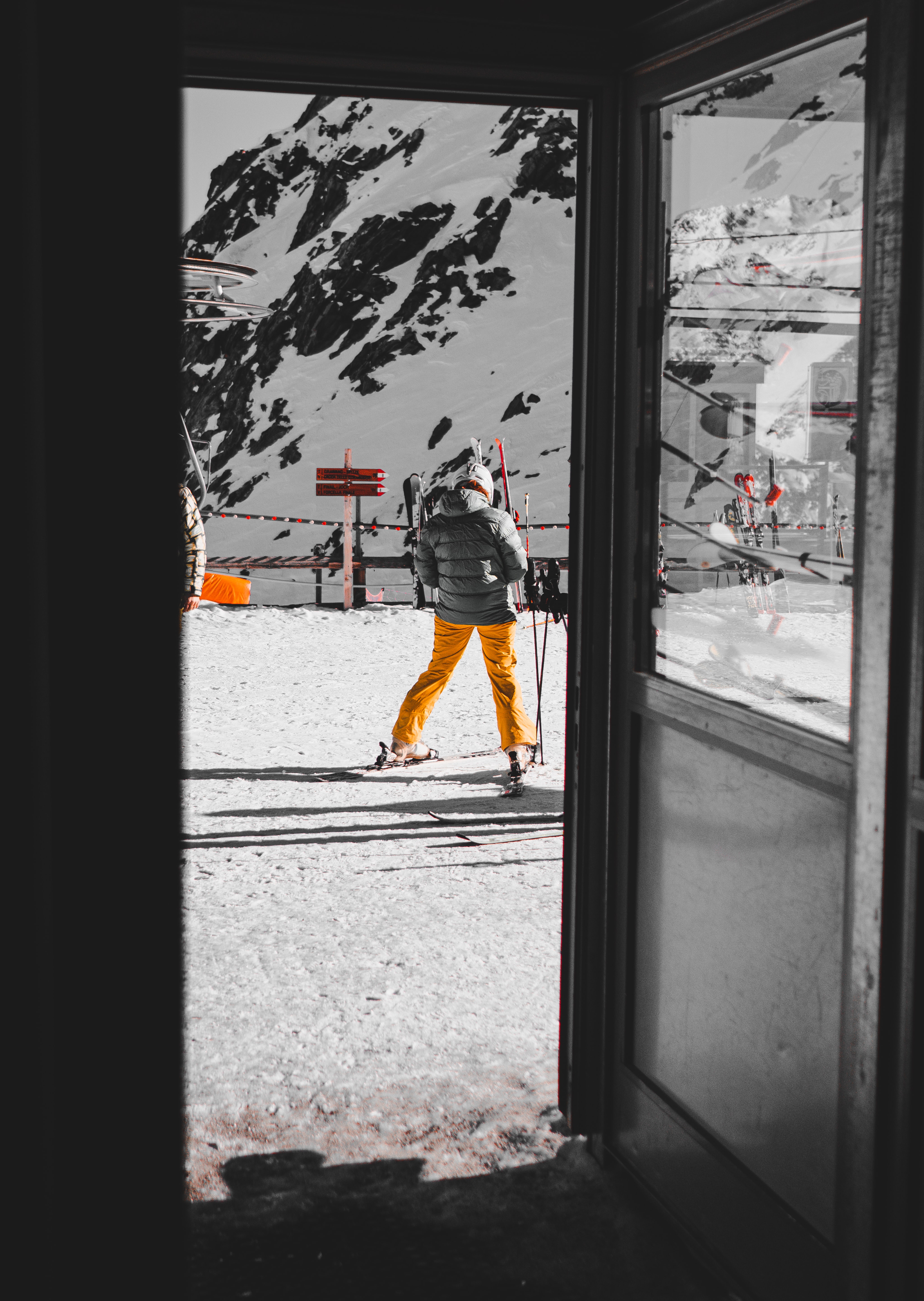 Woman in ski pants